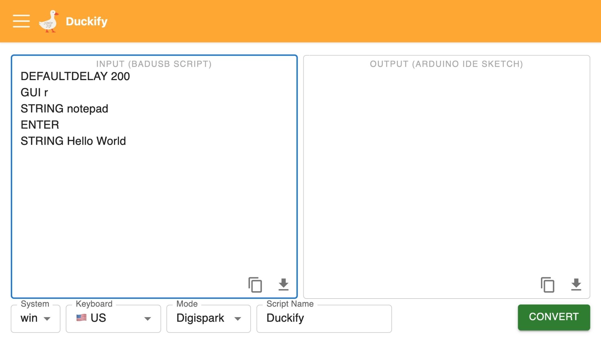 Duckify Usage Adding BadUSB Script